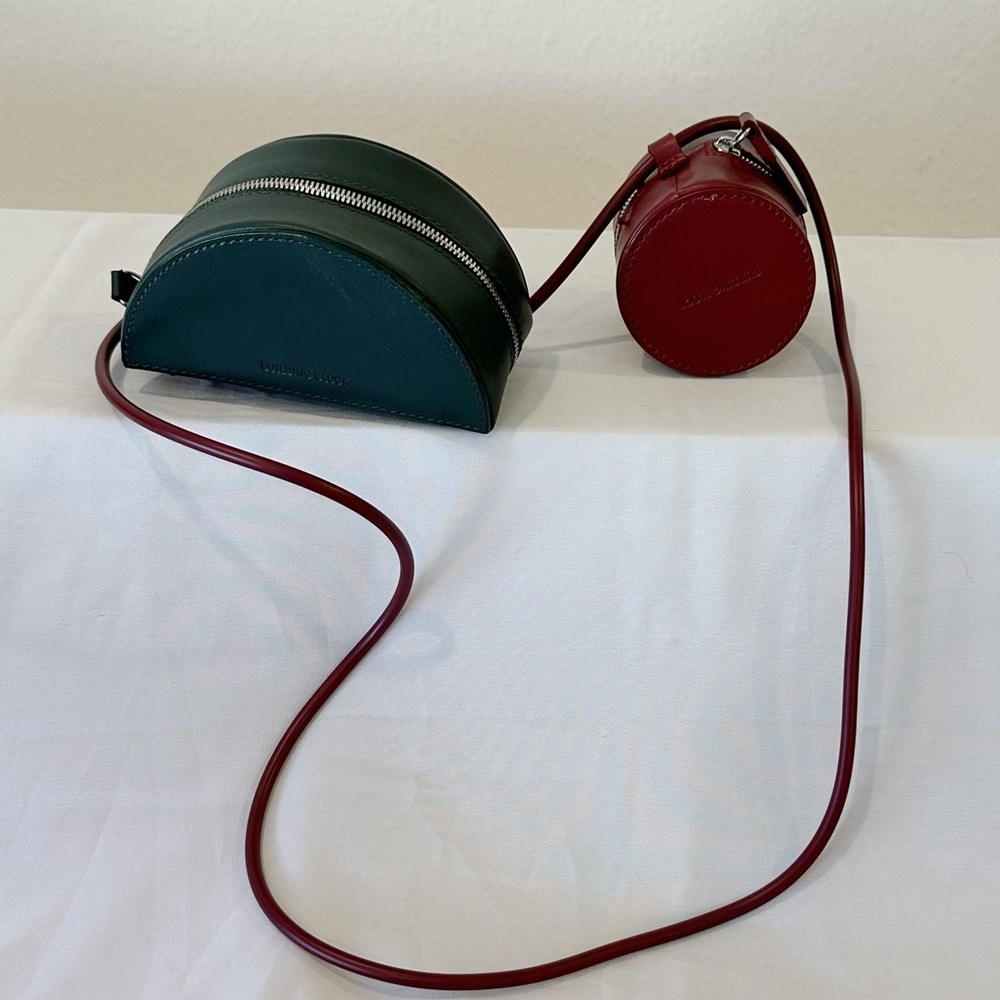 Building Block sling crossbody leather pouches